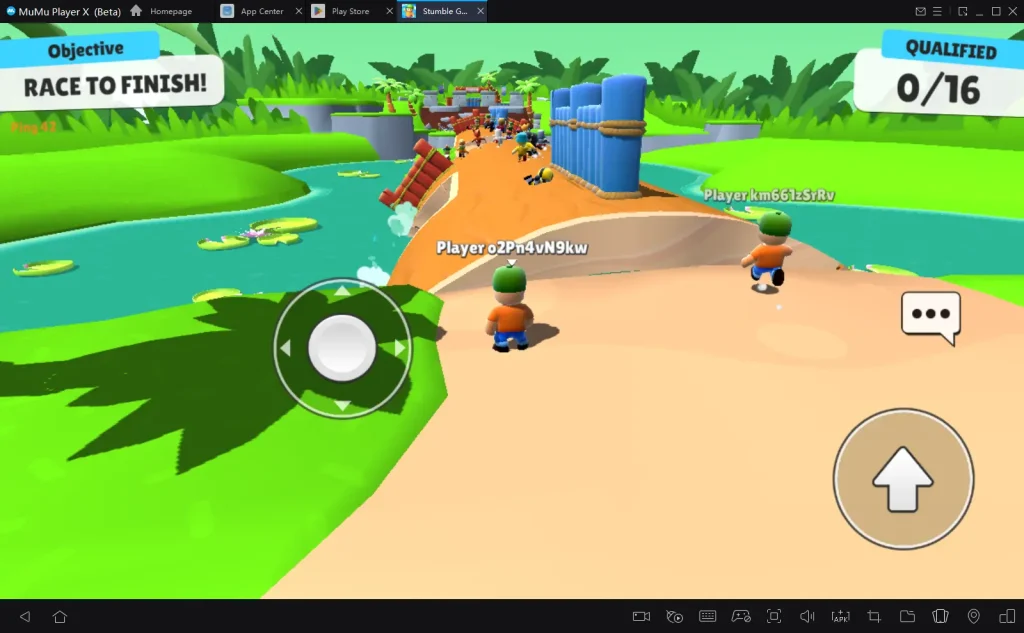 Stumble Guys game setup on PC with colorful graphics and dynamic action