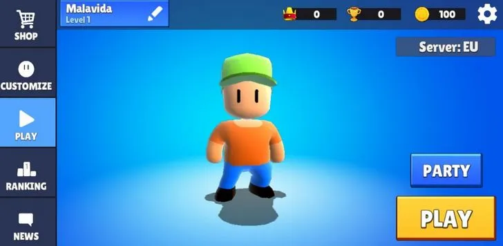 Stumble Guys gameplay on PC: Colorful characters navigate quirky obstacle courses in a fun, competitive race.